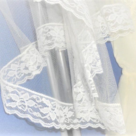 Vintage COMMUNION DRESS Vintage Vail SILK Dress Girls Wedding Dress Bridesmaid - Picture 14 of 15